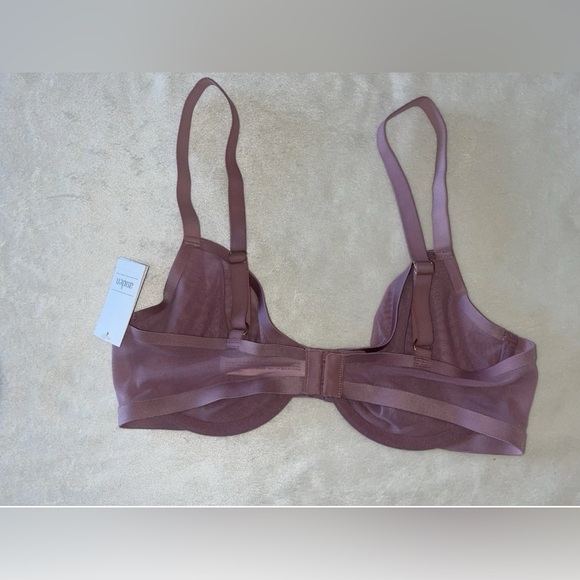 Auden Womens Bra Size 34C Unlined Demi Coverage Mesh Adjustable Straps - Picture 2 of 7